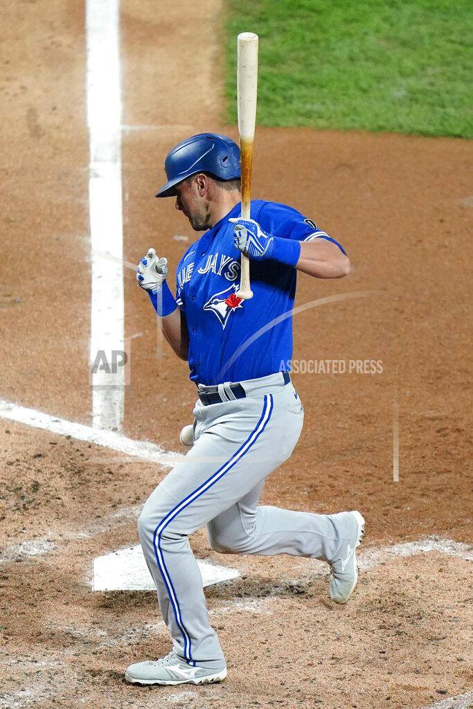 Matt Slocum Toronto Blue Jays' Joe Panik is hit by a pitch from Philadelphia Phillies' JoJo Romero during the fourth inning of the second baseball game in a doubleheader, Friday, Sept. 18, 2020, in Philadelphia. (AP Photo/Matt Slocum)