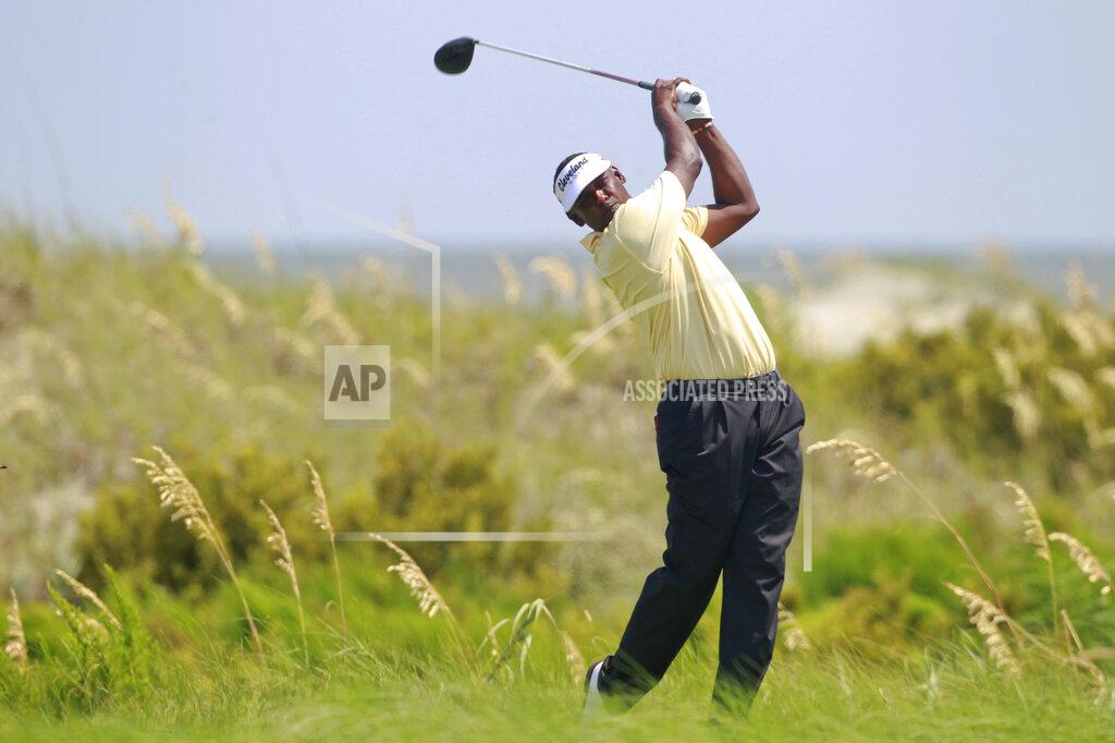 FILE - Vijay Singh of Fiji watches his drive from the sixth tee during the final round of the PGA Championship golf tournament on the Ocean Course of the Kiawah Island Golf Resort in Kiawah Island, S.C., in this Sunday, Aug. 12, 2012, file photo. The PGA returns to the scenic course and officials are expecting a smoother transportation plan for spectators. (AP Photo/John Raoux)