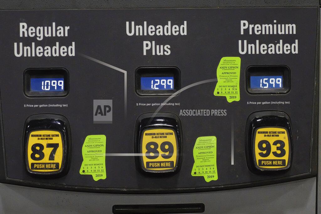 Rogelio V. Solis FILE - In this April 26, 2020 file photo, gas prices are shown on a gas pump in Hattiesburg, Miss. In 2020, the coronavirus pandemic created winners and losers in the business world. The oil industry was pummeled after travel was halted in efforts to contain the coronavirus, sending demand for jet fuel and gasoline plummeting.(AP Photo/Rogelio V. Solis, File)
