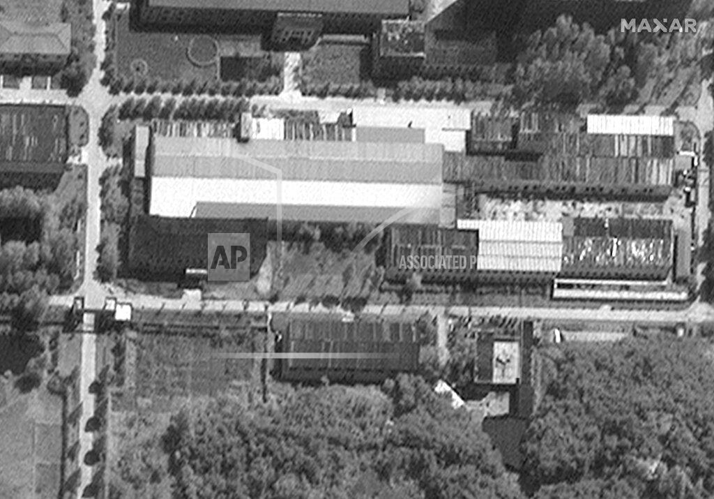Uncredited This Aug. 3, 2021, satellite image provided by Maxar Technologies shows a uranium enrichment plant at North Korea's Yongbyon nuclear complex. Recent satellite images show North Korea is expanding the uranium enrichment plant, a sign that it's intent on boosting the production of bomb materials, experts say. The assessment comes after North Korea recently raised tensions with its first missile tests in six months amid long-dormant nuclear disarmament negotiations with the United States. (Satellite image ©2021 Maxar Technologies via AP)