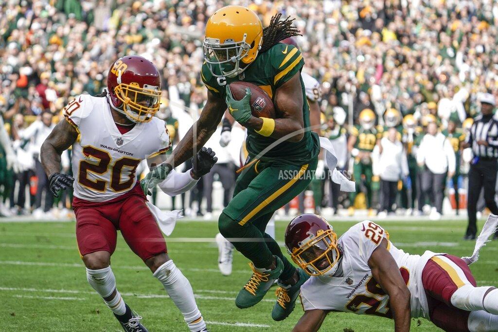 Morry Gash Green Bay Packers' Randall Cobb catches a touchdown pass during the first half of an NFL football game against the Washington Football Team Sunday, Oct. 24, 2021, in Green Bay, Wis. (AP Photo/Morry Gash)