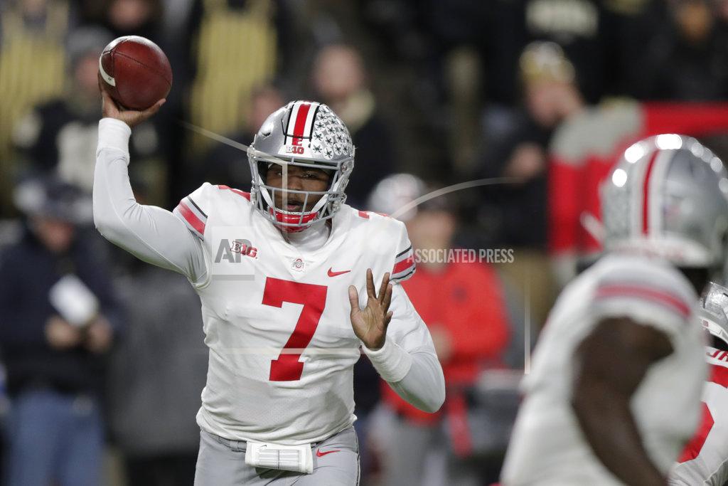 Michael Conroy Ohio State quarterback Dwayne Haskins (7) throws against Purdue during the first half of an NCAA college football game in West Lafayette, Ind., Saturday, Oct. 20, 2018. (AP Photo/Michael Conroy)