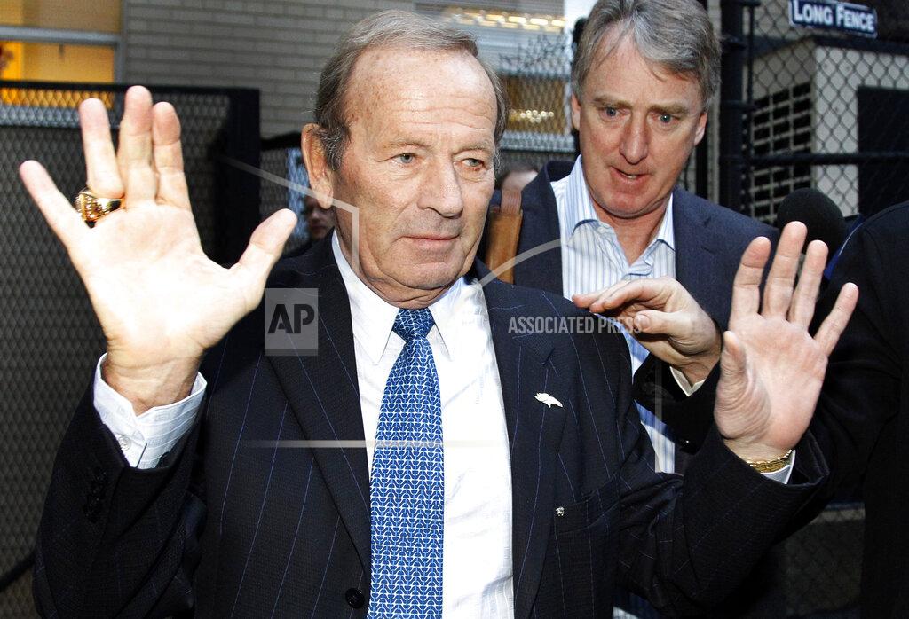 Alex Brandon FILE - In this March 11, 2011, file photo, Denver Broncos owner Pat Bowlen gestures to the media after negotiations broke down with the NFL Players Association in Washington. At rear right is Broncos' Joe Ellis. The late Pat Bowlen will be inducted into the Pro Football Hall of Fame in Canton, Ohio on Aug. 3, 2019.(AP Photo/Alex Brandon, File)