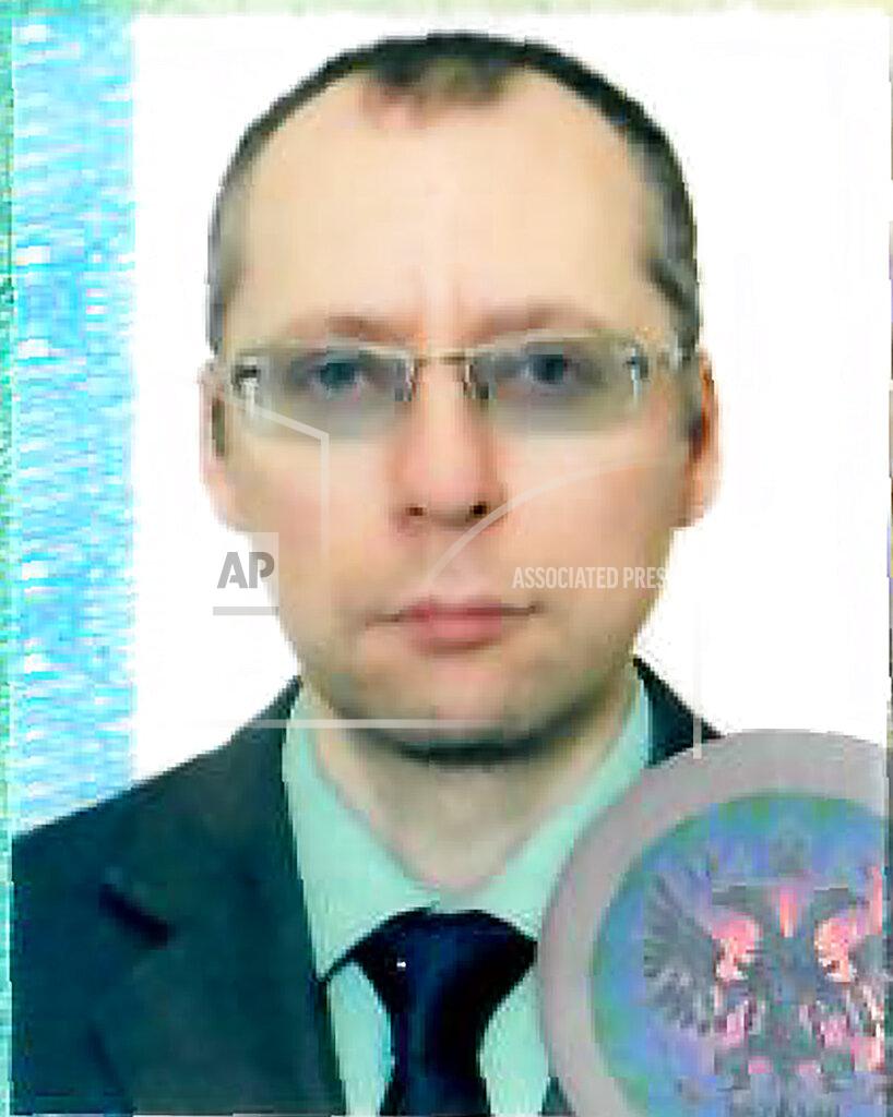 Uncredited CORRECTS YEAR TO 2022 NOT 2020 An image taken with permission from the passport photo page of Russian diplomat Boris Bondarev. Bondarev, a veteran Russian diplomat to the U.N. Office at Geneva says he handed in his resignation before sending out a scathing letter on Monday May 23, 2022 to foreign colleagues inveighing against the “aggressive war unleashed” by President Vladimir Putin in Ukraine. (Boris Bondarev via AP)