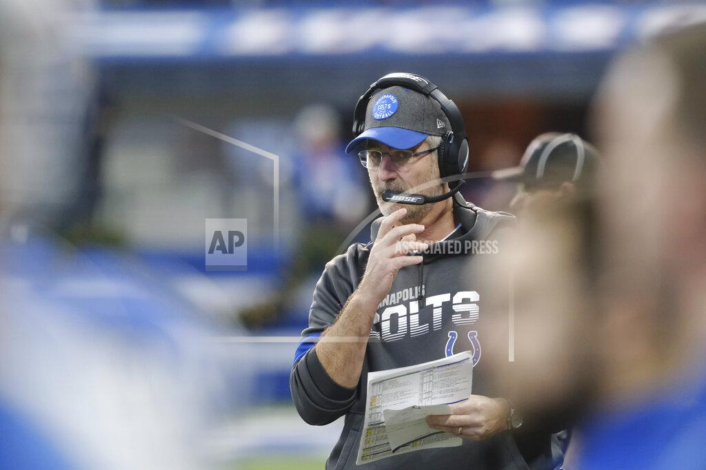 Aj Mast Indianapolis Colts head coach Frank Reich watches during the first half of an NFL football game against the Carolina Panthers, Sunday, Dec. 22, 2019, in Indianapolis. (AP Photo/AJ Mast)