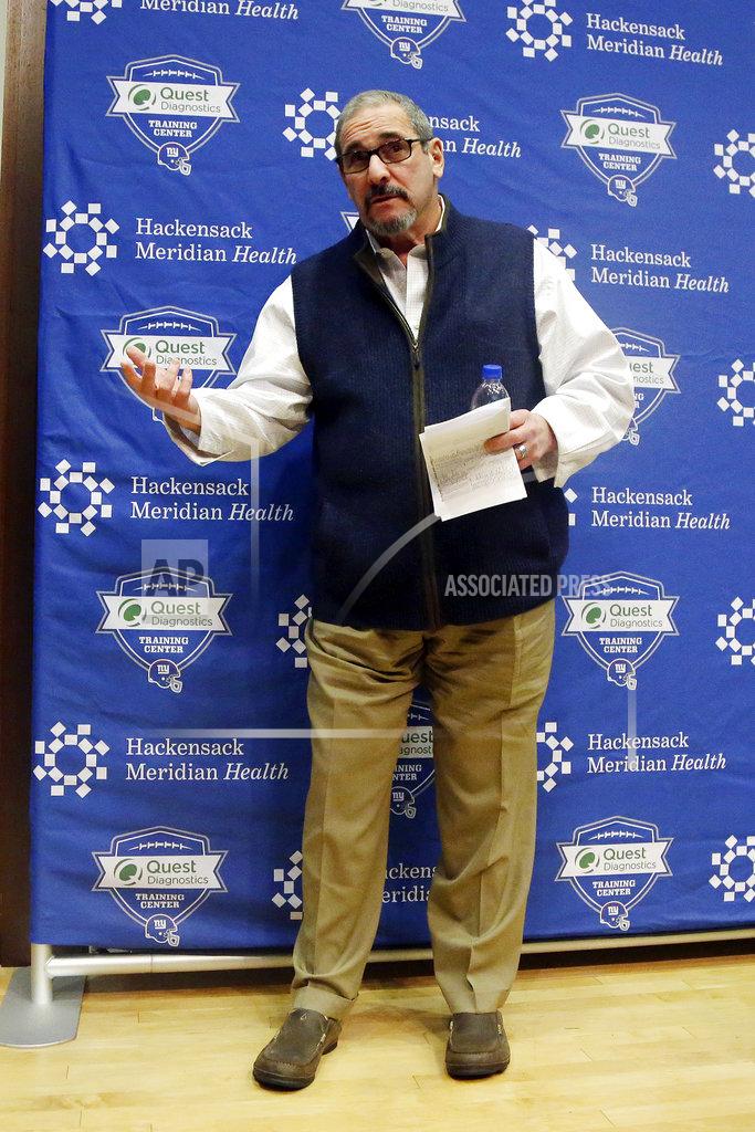 Julio Cortez New York Giants general manager Dave Gettleman chats with reporters after speaking during an end-of-season press conference at the team's NFL football training facility, Wednesday, Jan. 2, 2019, in East Rutherford, N.J. The Giants finished with a 5-and-11 record and last in the NFC East division. (AP Photo/Julio Cortez)