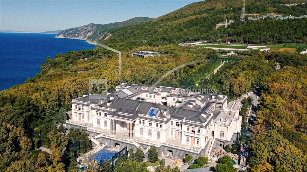 Uncredited FILE - This frame from video released by Navalny Life YouTube channel on Tuesday, Jan. 19, 2021, shows a view of an estate overlooking Russia's Black Sea. Navalny's team posted the video expose alleging that the lavish “palace” was built for President Vladimir Putin through an elaborate corruption scheme. (Navalny Life YouTube channel via AP, File)