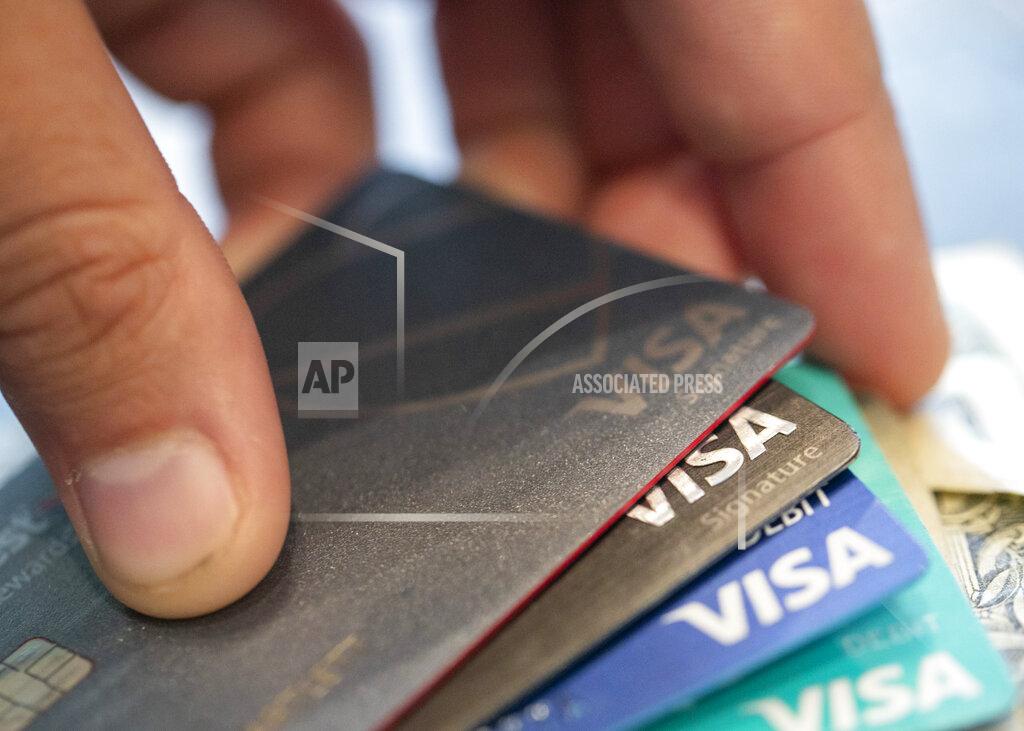 FILE - This Aug. 11, 2019 file photo shows Visa credit cards in New Orleans. If you’ve been denied COVID-19 assistance for your credit cards or offered terms that are not sustainable, credit counseling may get your finances on track. (AP Photo/Jenny Kane, File)