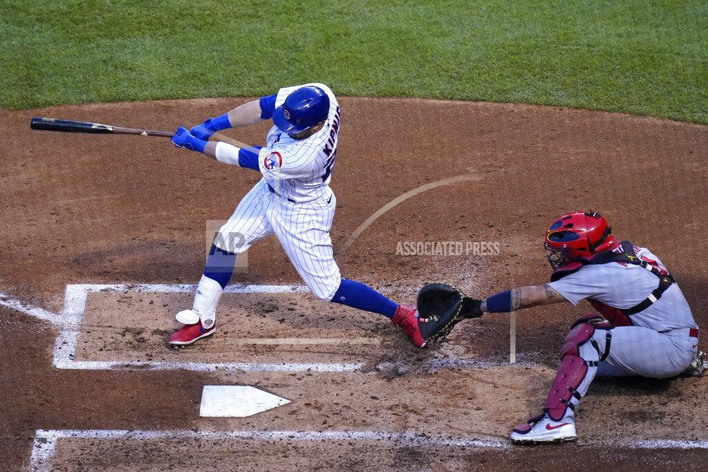Nam Y. Huh Chicago Cubs' Jason Kipnis hits a two-run home run during the second inning of a baseball game against the St. Louis Cardinals in Chicago, Sunday, Sept. 6, 2020. (AP Photo/Nam Y. Huh)