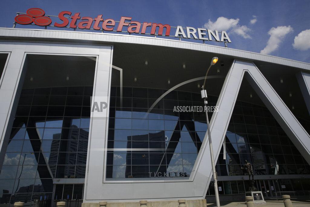 Brynn Anderson StateFarm Arena is seen where the Men's NCAA Final Four championship basketball game was to be played on Monday, April 6, 2020, in Atlanta. The Final Four championship was canceled due to COVID-19. (AP Photo/Brynn Anderson)