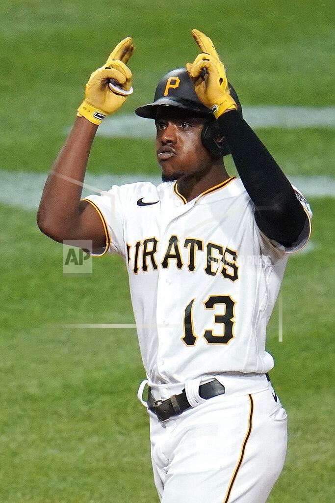 Gene J. Puskar Pittsburgh Pirates' Ke'Bryan Hayes celebrates as he crosses home plate after hitting a solo home run off Philadelphia Phillies starting pitcher Bailey Falter during the sixth inning of a baseball game in Pittsburgh, Friday, July 29, 2022. (AP Photo/Gene J. Puskar)