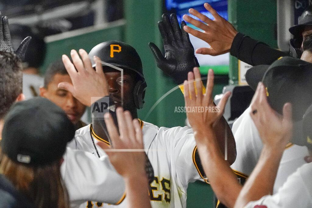Keith Srakocic Pittsburgh Pirates' Anthony Alford is greeted in the dugout after his solo home run against the Washington Nationals during the seventh inning of a baseball game Friday, Sept. 10, 2021, in Pittsburgh. (AP Photo/Keith Srakocic)