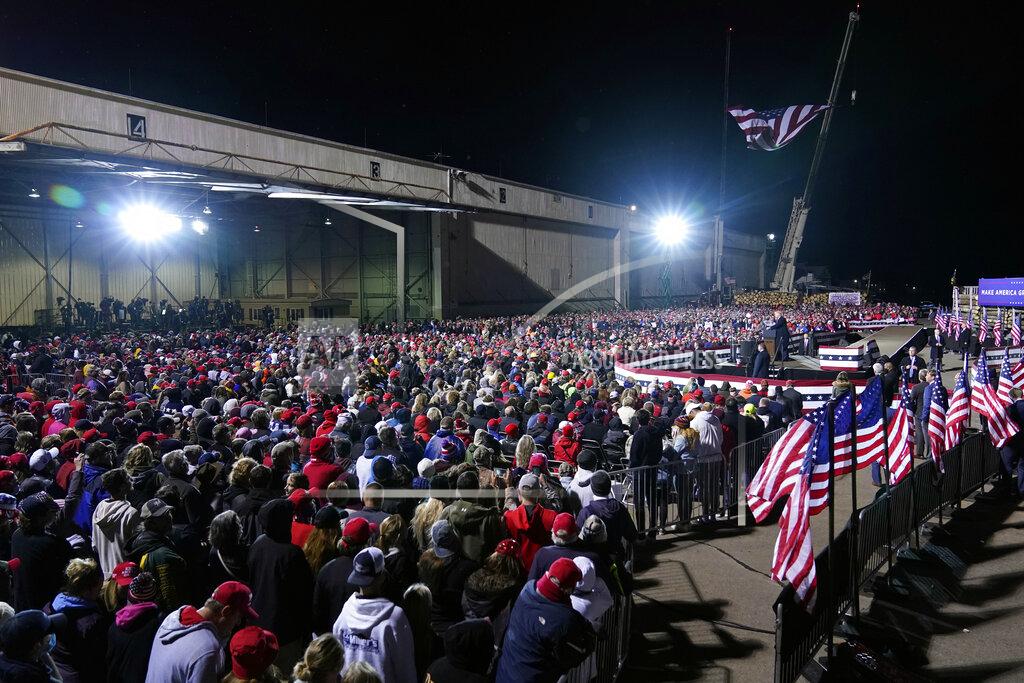 Alex Brandon President Donald Trump speaks at a campaign rally at Duluth International Airport, Wednesday, Sept. 30, 2020, in Duluth, Minn. (AP Photo/Alex Brandon)