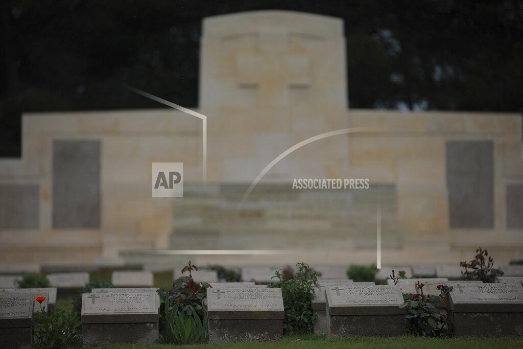 Emrah Gurel A view of the Twelve Tree Copse Cemetery, in Canakkale, Turkey, Saturday, April 24, 2021, a day ahead of the 106th anniversary of the Gallipoli Campaign. The Gallipoli Campaign of 1915 by Allied forces aimed to take control of the peninsula to weaken the Ottoman Empire. The campaign failed and Allied forces withdrew after eight months of fighting on the ground and some 250,000 casualties on both sides. The memorials were kept small due to the COVID-19 pandemic..(AP Photo/Emrah Gurel)