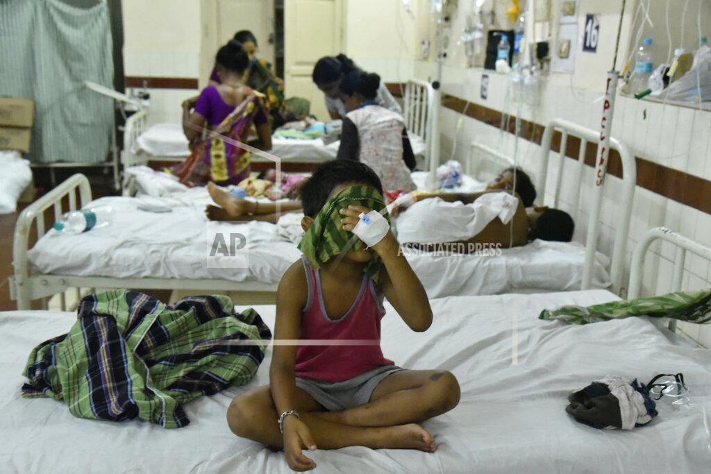 Uncredited Children receive treatment at a hospital following a chemical gas leak in Vishakhapatnam, India, Friday, May 8, 2020. Indian authorities evacuated more people from villages near a South Korean-owned chemical factory where a gas leak killed 12 people and left about 1,000 struggling to breathe. Authorities said the evacuation was precautionary, but it triggered panic among people overnight that another gas leak was occurring. (AP Photo)
