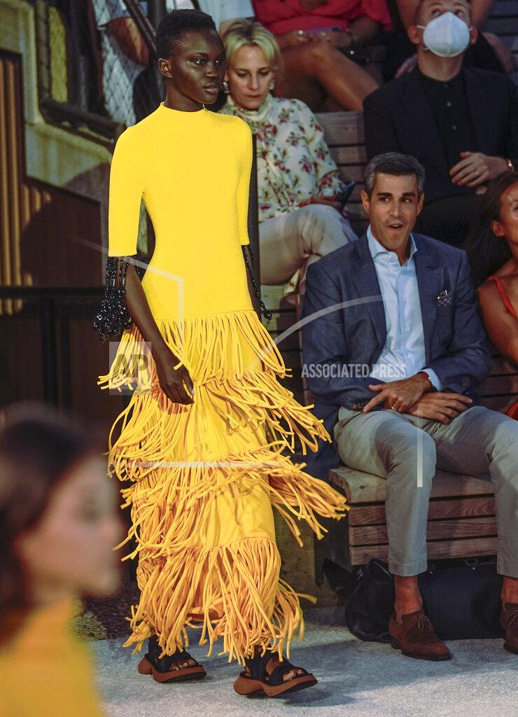 Bebeto Matthews The latest fashion from Proenza Schouler is modeled during New York's Fashion Week, Wednesday Sept. 8, 2021. (AP Photo/Bebeto Matthews)