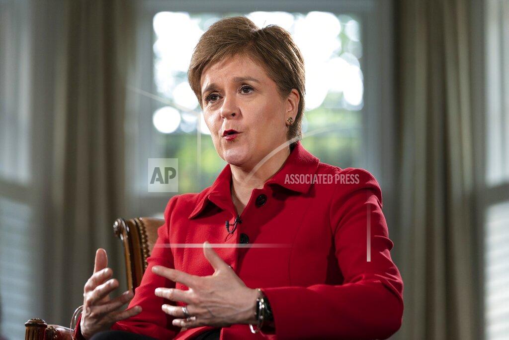 Jacquelyn Martin The First Minister of Scotland, Nicola Sturgeon, is interviewed, Tuesday, May 17, 2022, in Washington. Sturgeon spoke to the Associated Press Tuesday on her first US visit since the COVID lockdown. (AP Photo/Jacquelyn Martin)