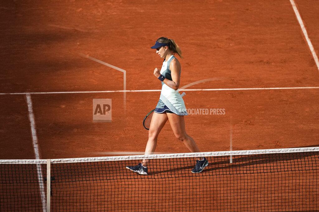 Michel Euler Spain's Paula Badosa walks back to her seat as she plays France's Fiona Ferro during their first round match of the French Open tennis tournament at the Roland Garros stadium Tuesday, May 24, 2022 in Paris. (AP Photo/Michel Euler)