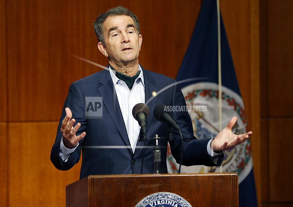Mark Gormus Virginia Governor Ralph Northam speaks during the COVID-19 update news conference in the Patrick Henry Building Wednesday, April 29, 2020, in Richmond, Va. (Mark Gormus/Richmond Times-Dispatch via AP)