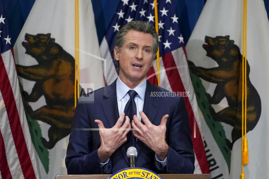 Rich Pedroncelli FILE - In this Jan. 8, 2021, file photo, California Gov. Gavin Newsom gestures during a news conference in Sacramento, Calif. Gov. Newsom is facing the possibility that he could be removed by voters in a recall election later this year, in the midst of his four-year term. (AP Photo/Rich Pedroncelli, Pool, File)