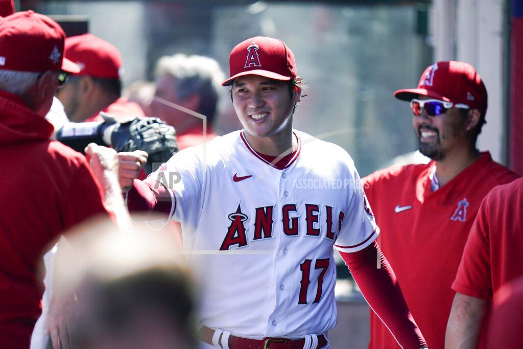 Jae C. Hong Los Angeles Angels starting pitcher Shohei Ohtani, of Japan, is greeted by manager Joe Madden in the dugout after the third inning of a baseball game Sunday, Sept. 19, 2021, in Anaheim, Calif. (AP Photo/Jae C. Hong)