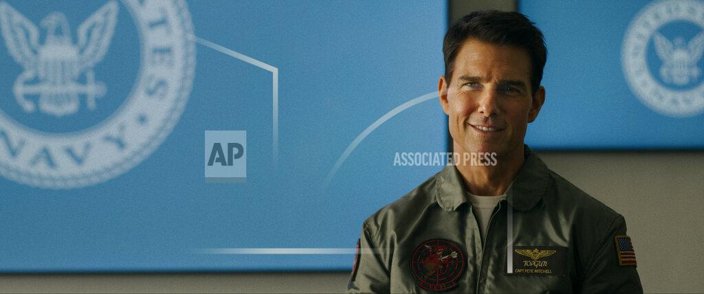 Uncredited This image released by Paramount Pictures shows Tom Cruise as Capt. Pete "Maverick" Mitchell in "Top Gun: Maverick." (Paramount Pictures via AP)