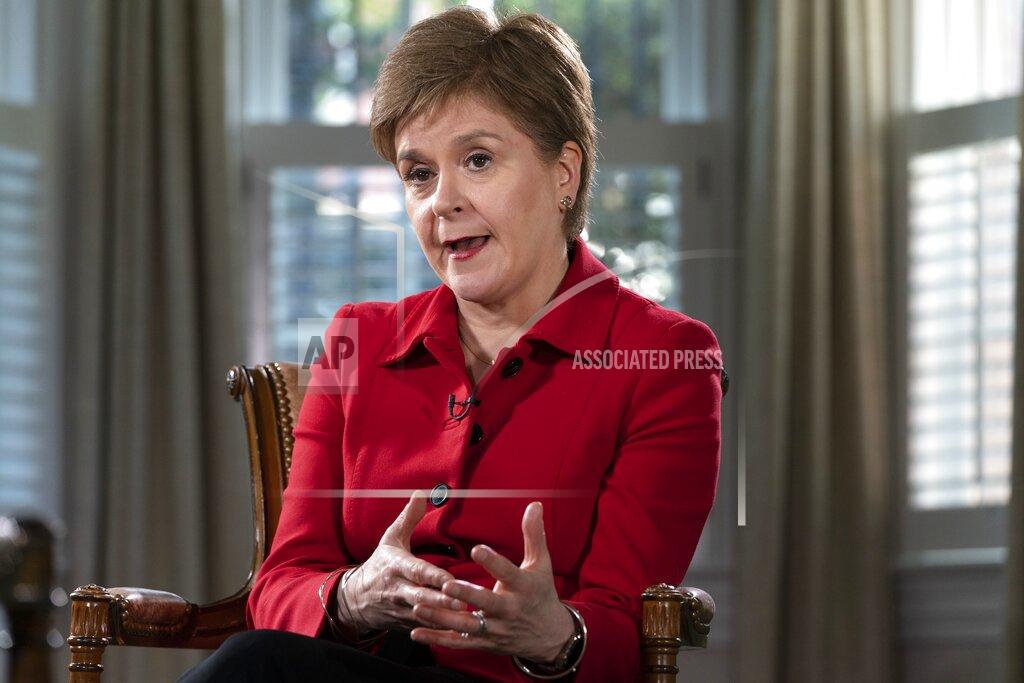 Jacquelyn Martin The First Minister of Scotland, Nicola Sturgeon, is interviewed, Tuesday, May 17, 2022, in Washington. Sturgeon spoke to the Associated Press Tuesday on her first US visit since the COVID lockdown. (AP Photo/Jacquelyn Martin)