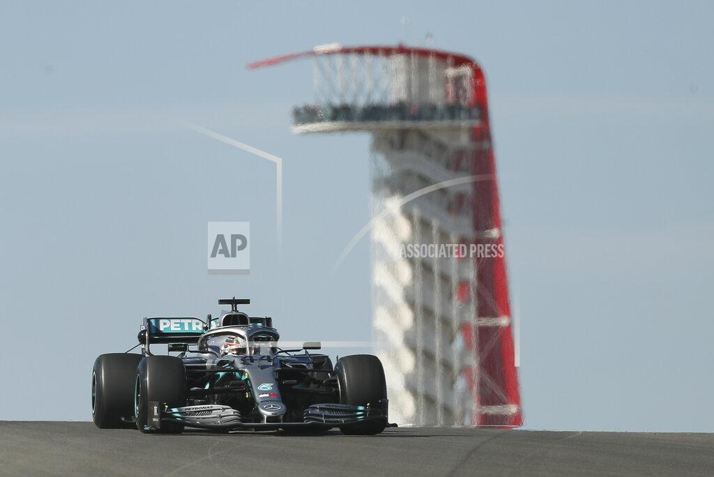 Eric Gay Mercedes driver Lewis Hamilton, of Britain, steers his car during the first practice session for the Formula One U.S. Grand Prix auto race at the Circuit of the Americas, Friday, Nov. 1, 2019, in Austin, Texas. (AP Photo/Eric Gay)