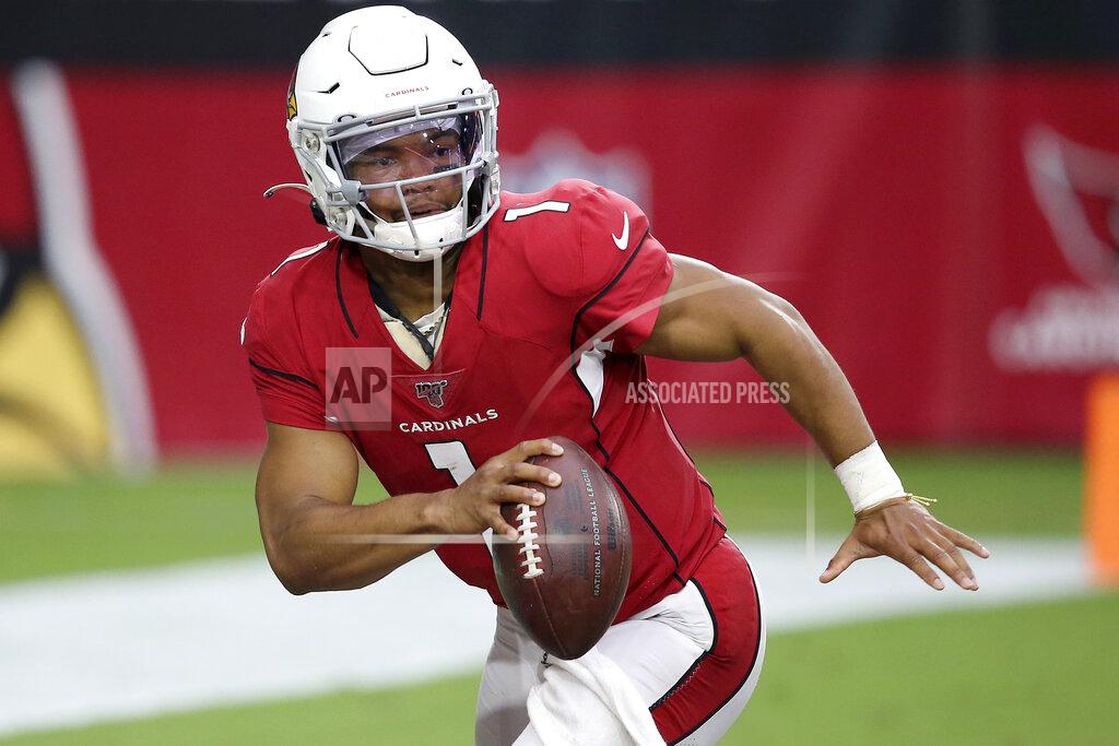 Ross D. Franklin Arizona Cardinals quarterback Kyler Murray (1) looks to through against the Seattle Seahawks during the first half of an NFL football game, Sunday, Sept. 29, 2019, in Glendale, Ariz. (AP Photo/Ross D. Franklin)