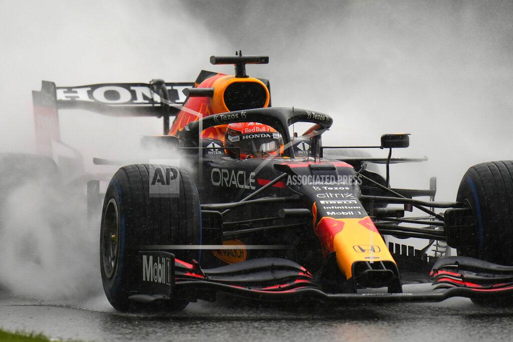 Francisco Seco Red Bull driver Max Verstappen of the Netherlands steers his car during qualification ahead of the Formula One Grand Prix at the Spa-Francorchamps racetrack in Spa, Belgium, Saturday, Aug. 28, 2021. The Belgian Formula One Grand Prix will take place on Sunday. (AP Photo/Francisco Seco)