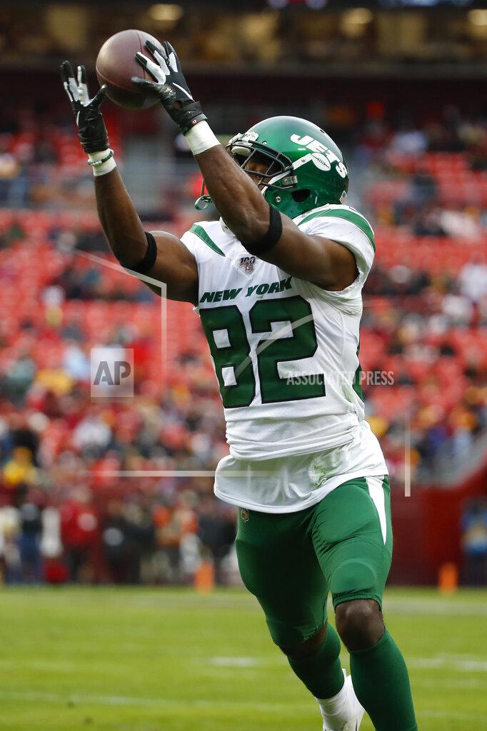 Alex Brandon New York Jets wide receiver Jamison Crowder (82) makes a touchdown catch against the Washington Redskins during the second half of an NFL football game, Sunday, Nov. 17, 2019, in Landover, Md. (AP Photo/Alex Brandon)