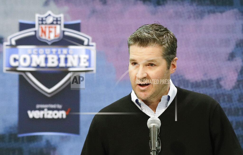 Darron Cummings FILE - In this Feb. 28, 2019, file photo, Houston Texans general manager Brian Gaine speaks during a press conference at the NFL football scouting combine in Indianapolis. Their first priority in this year's draft should be improving the offensive line after quarterback Deshaun Watson was sacked an NFL-leading 62 times as Houston won the AFC South but lost to the Colts in the wild-card round. (AP Photo/Darron Cummings, File)