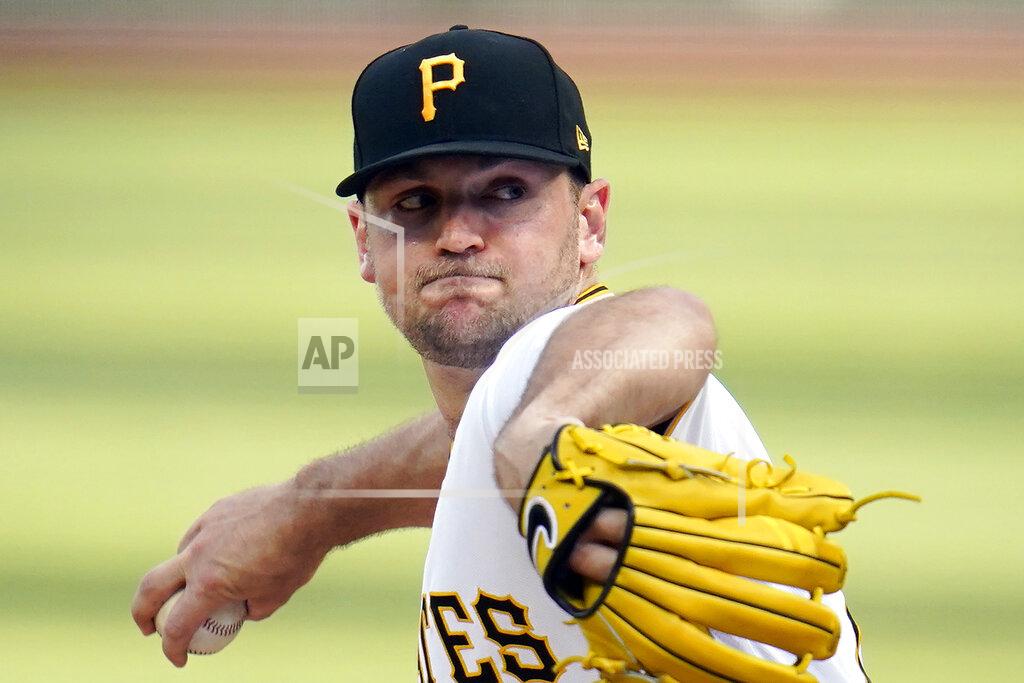 Gene J. Puskar Pittsburgh Pirates starting pitcher Wil Crowe delivers during the first inning of the team's baseball game against the San Francisco Giants in Pittsburgh, Thursday, May 13, 2021.(AP Photo/Gene J. Puskar)