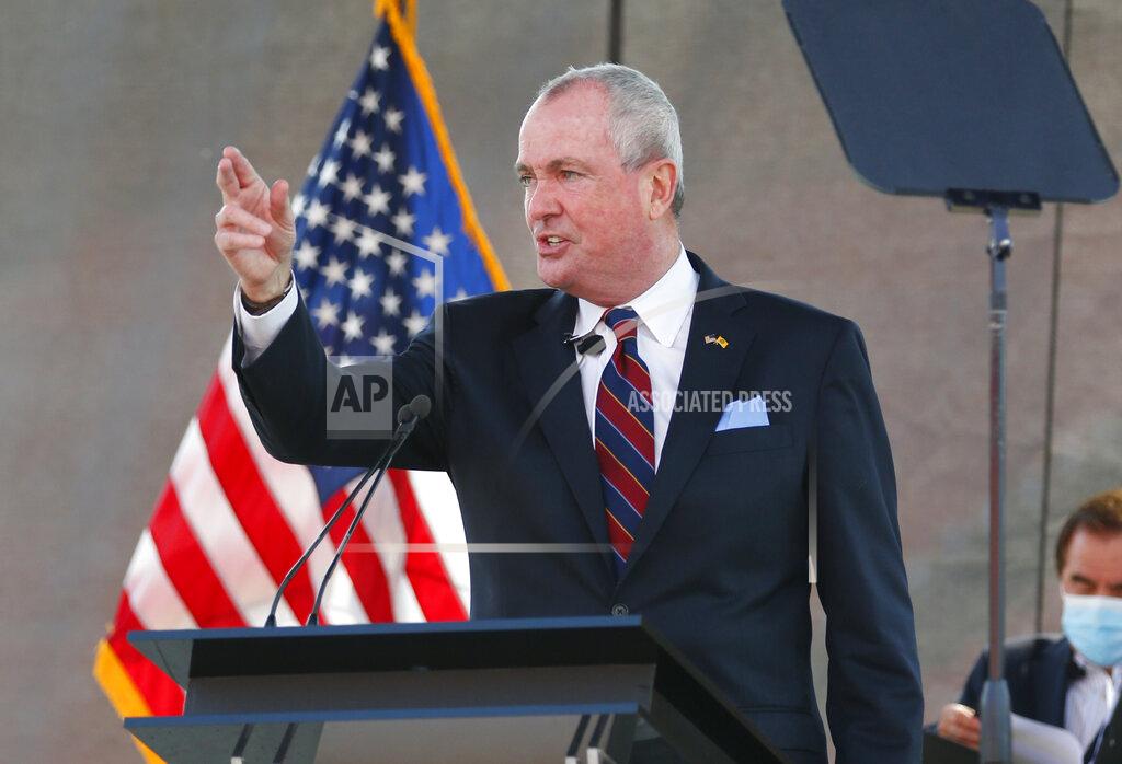 New Jersey Gov. Phil Murphy speaks during his 2021 budget address at SHI Stadium at Rutgers University.Tuesday, Aug. 25, 2020, in Piscataway,NJ. (AP Photo/Noah K. Murray)