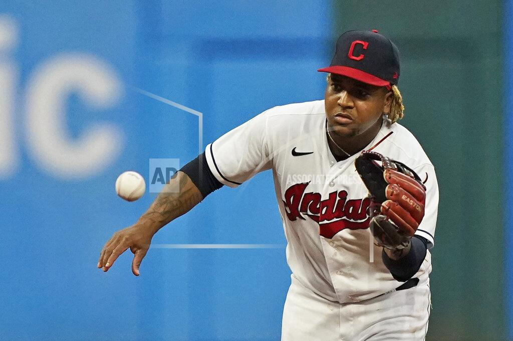 Tony Dejak Cleveland Indians' Jose Ramirez fields a ball hit by Tampa Bay Rays' Ji-Man Choi, who was thrown out at first during the fifth inning of a baseball game Saturday, July 24, 2021, in Cleveland. (AP Photo/Tony Dejak)