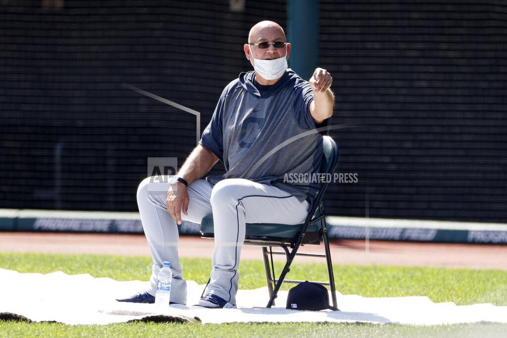 Ron Schwane Cleveland Indians manager Terry Francona watches during baseball practice at Progressive Field, Monday, July 6, 2020, in Cleveland. (AP Photo/Ron Schwane)