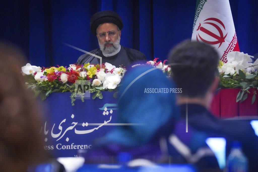 Bebeto Matthews Iran President Ebrahim Raisi listens during a news conference, while on his visit for the United Nations General Assembly, Thursday Sept. 22, 2022, at U.N. headquarters. (AP Photo/Bebeto Matthews)