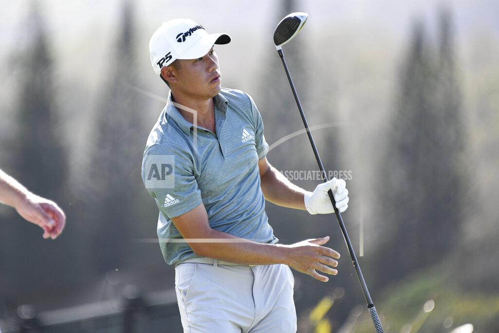 Matthew Thayer Collin Morikawa watches his shot during the second round of the Tournament of Champions golf event, Friday, Jan. 8, 2021, at Kapalua Plantation Course in Kapalua, Hawaii. (Matthew Thayer/The Maui News via AP)