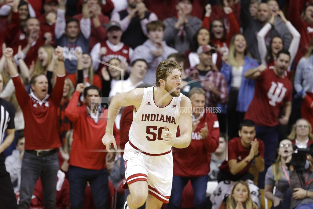 Darron Cummings Indiana's Joey Brunk runs back on defense after making a shot late in the second half of an NCAA college basketball game against Michigan State, Thursday, Jan. 23, 2020, in Bloomington, Ind. (AP Photo/Darron Cummings)