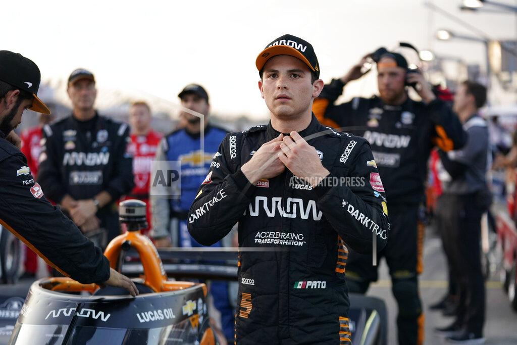 Jeff Roberson FILE - Pato O'Ward is shown before the start of an IndyCar auto race at World Wide Technology Raceway in Madison, Ill., Saturday, Aug. 21, 2021. Exhaustive fan surveys showed McLaren was voted the most popular F1 team, while Lando Norris won favorite driver among female fans and all fans aged 25 or younger. In IndyCar, a similar survey found Arrow McLaren SP the second most popular team and Pato O'Ward the most popular driver among female voters. (AP Photo/Jeff Roberson, File)