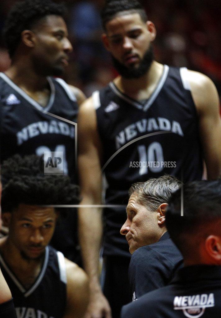 Andres Leighton Nevada head coach Eric Musselman gives instructions to his players during a timeout in the second half of an NCAA college basketball game against New Mexico in Albuquerque, N.M., Saturday, Jan. 5, 2019. New Mexico won 85-58. (AP Photo/Andres Leighton)