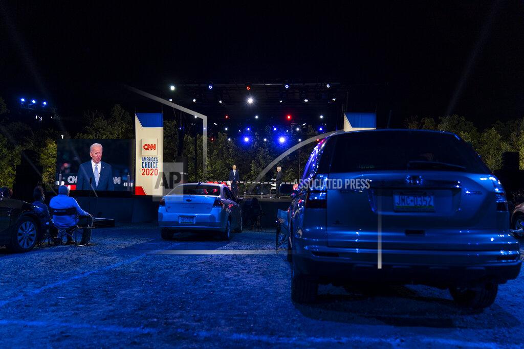 Carolyn Kaster Democratic presidential candidate former Vice President Joe Biden participates in a CNN town hall in Moosic, Pa., Thursday, Sept. 17, 2020. (AP Photo/Carolyn Kaster)