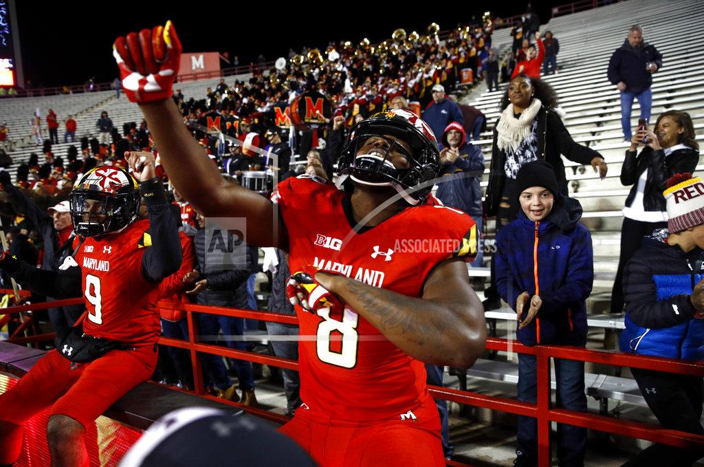 Patrick Semansky Maryland running back Tayon Fleet-Davis celebrates after an NCAA college football game against Illinois, Saturday, Oct. 27, 2018, in College Park, Md. Maryland won 63-33. (AP Photo/Patrick Semansky)