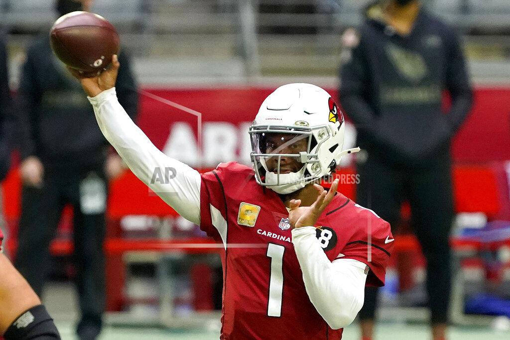Rick Scuteri Arizona Cardinals quarterback Kyler Murray (1) throws against the Miami Dolphins during the first half of an NFL football game, Sunday, Nov. 8, 2020, in Glendale, Ariz. With the NFC East a total mess, the conference's West Division is so strong that three teams, possibly all four, figure to challenge for the playoffs. (AP Photo/Rick Scuteri)