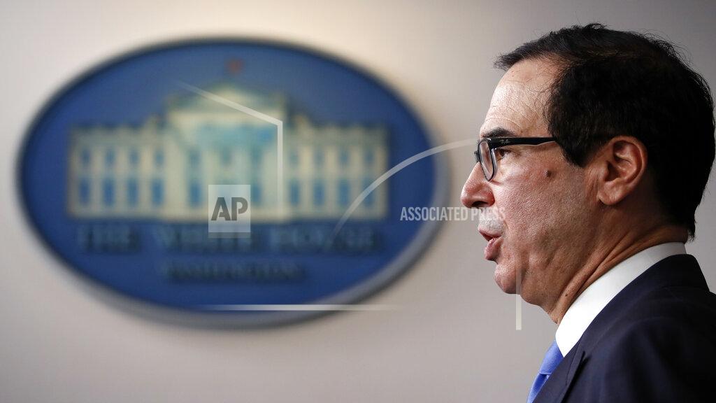 Alex Brandon Treasury Secretary Steven Mnuchin speaks about the coronavirus in the James Brady Press Briefing Room of the White House, Tuesday, April 21, 2020, in Washington. (AP Photo/Alex Brandon)