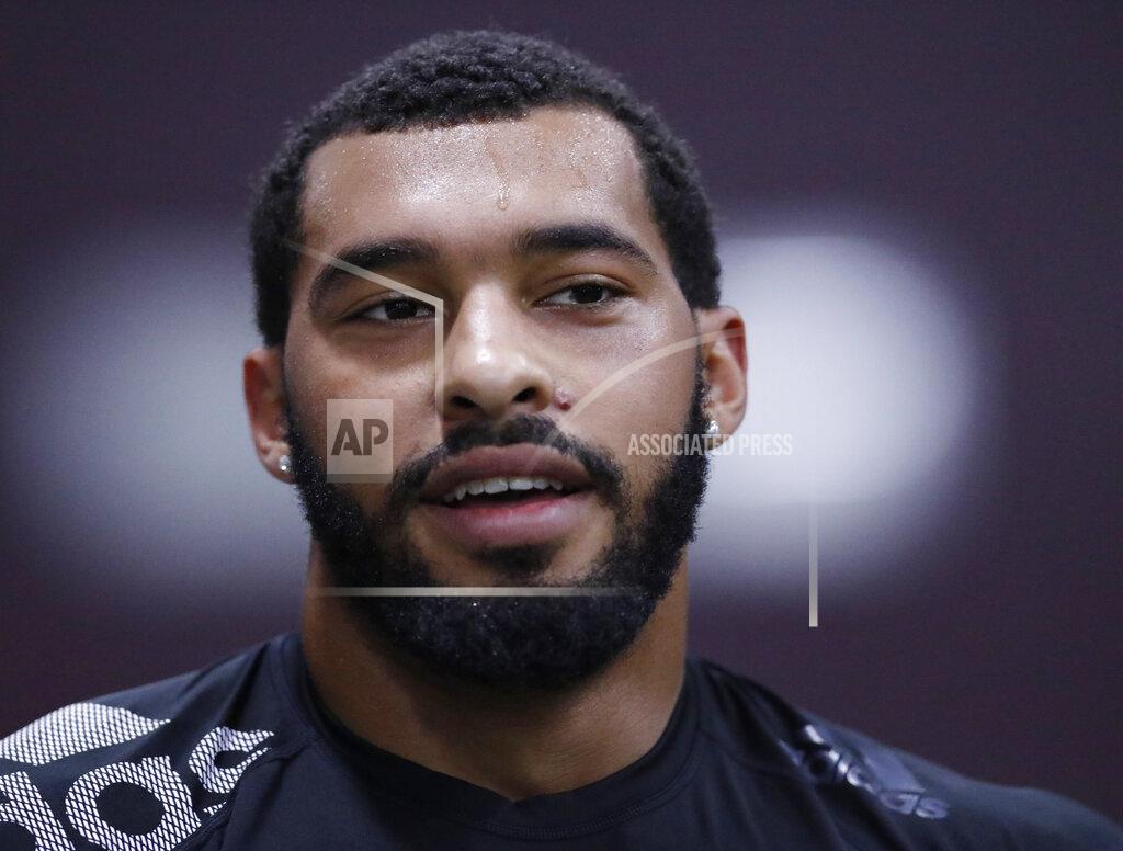 Rogelio V. Solis Former Mississippi State football defensive end Montez Sweat watches teammates participate in Florida Pro Day in Starkville, Miss., Wednesday, March 27, 2019. (AP Photo/Rogelio V. Solis)