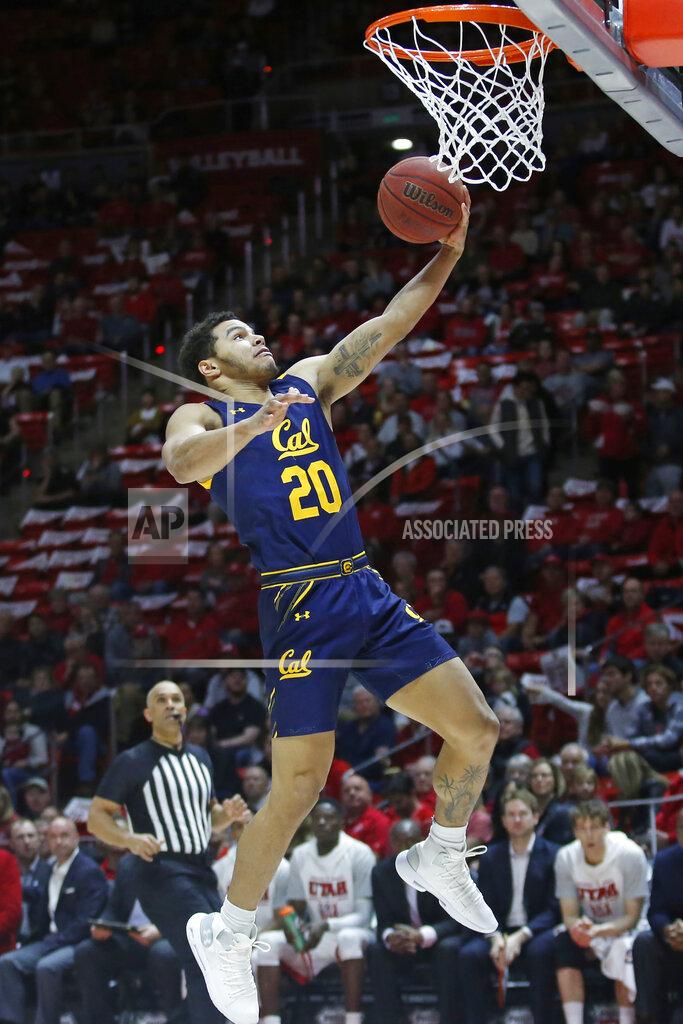 Rick Bowmer California guard Matt Bradley goes to the basket during the first half of the team's NCAA college basketball game against Utah on Saturday, Feb. 8, 2020, in Salt Lake City. (AP Photo/Rick Bowmer)