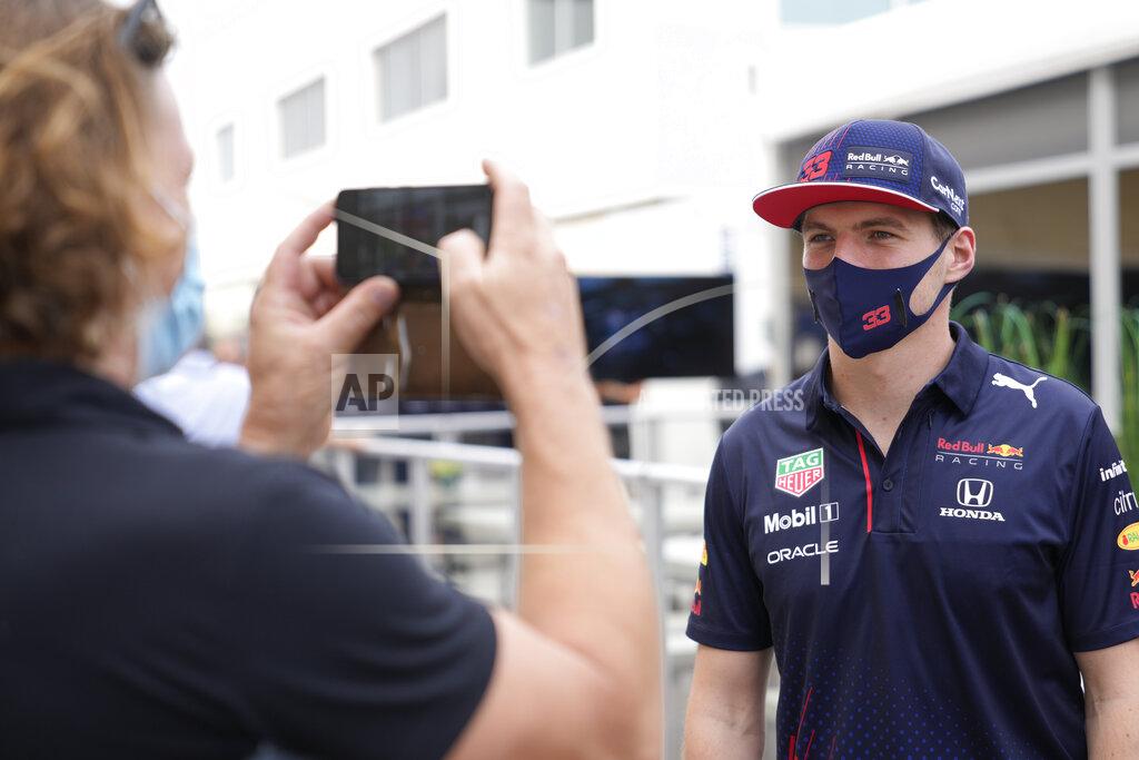 Nick Didlick Red Bull driver Max Verstappen, of the Netherlands, sends a message by video before the Formula One U.S. Grand Prix auto race at Circuit of the Americas, Thursday, Oct. 21, 2021, in Austin, Texas. (AP Photo/Nick Didlick)