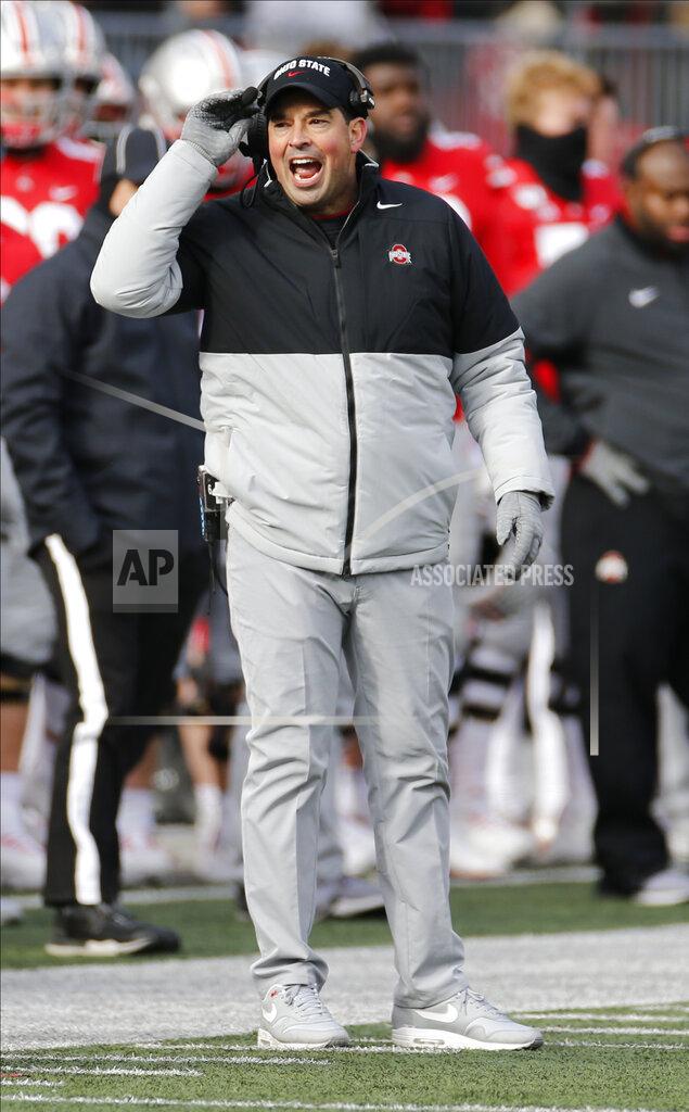 Jay Laprete Ohio State head coach Ryan Day shouts to his team against Maryland during the second half of an NCAA college football game, Saturday, Nov. 9, 2019, in Columbus, Ohio. Ohio State beat Maryland 73-14. (AP Photo/Jay LaPrete)
