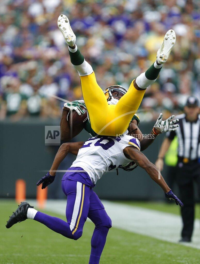 Matt Ludtke Minnesota Vikings' Trae Waynes breaks up a pass intended for Green Bay Packers' Marquez Valdes-Scantling during the second half of an NFL football game Sunday, Sept. 15, 2019, in Green Bay, Wis. (AP Photo/Matt Ludtke)
